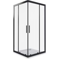 Душевой уголок Good Door Cofe CR-90-C-B 90x90 КФ00006 профиль Черный стекло прозрачное — фото 1, Душевые уголки