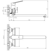 Смеситель для ванны Belz B533-7 B22533-7 универсальный Черный — фото 2, Для душа и ванны