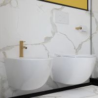 Биде Aqueduto Ovo OVO0310 подвесное Белое глянцевое — фото 6, Биде