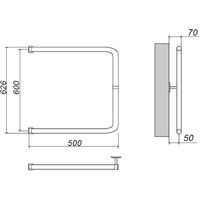 Водяной полотенцесушитель Grota Modesto 60х50 Хром — фото 2, Водяные полотенцесушители