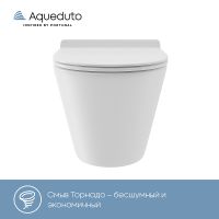 Унитаз Aqueduto Cone Торнадо CONT0110 подвесной Белый глянцевый с сиденьем Микролифт — фото 9, Подвесные унитазы