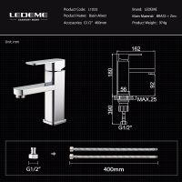 Смеситель для раковины Ledeme H33 1033L Хром — фото 4, Смесители для раковины