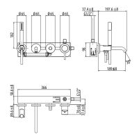 Смеситель для ванны Gattoni Circle Two 9105/91BO Белый матовый — фото 2, Смеситель для ванны