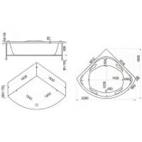 Товар: Акриловая ванна Bas Ривьера 161x161 В 00029 без гидромассажа - фото 2 Акриловая ванна Bas Ривьера 161x161 В 00029 без гидромассажа — фото 2, Ванны