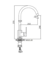 Смеситель для кухни Accoona H205 A45205 Нержавеющая сталь — фото 3, Смесители для кухни
