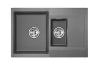 Granula-ES-7808, ГРАФИТ, кухонная мойка, кварц, ESTETICA — фото 2, Кухонные мойки