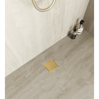 Товар: Душевой лоток Drain Leo-02-10 квадрат 100*100 Золото браш Ø 50 мм - фото 2 Душевой лоток Drain Leo-02-10 квадрат 100*100 Золото браш Ø 50 мм — фото 2, Трапы для душа