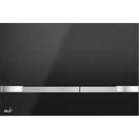 Клавиша смыва Alcaplast Flat Color STRIPE-BLACK Черная — фото 1, Кнопки смыва