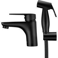 Смеситель для раковины Swedbe Mars 1760B с гигиеническим душем Черный матовый — фото 3, Смесители для раковины