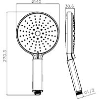 Товар: Ручной душ Swedbe Calypso Хром Белый арт-5019 - фото 7 Ручной душ Swedbe Calypso Хром Белый арт-5019 — фото 7, Лейки для душа