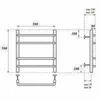 Товар: Водяной полотенцесушитель Point Нептун PN09155 П4 500x500 Хром - фото 5 Водяной полотенцесушитель Point Нептун PN09155 П4 500x500 Хром — фото 5, Водяные полотенцесушители