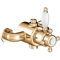 Смеситель для душа Gattoni Termostatici TSRE940D0.I oro с термостатом Золото — фото 1, Смеситель для душа