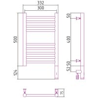 Электрический полотенцесушитель Сунержа Богема 3.0 прямая 500x300 R 30-5805-5030 Белый матовый — фото 3, Электрические полотенцесушители