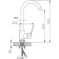 Смеситель для кухни ESKO Murano MR 519 Хром — фото 2, Смесители для кухни
