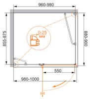 Товар: Душевой уголок CEZARES VERONA-W-AH-1-100/90-C-Cr - фото 3 Душевой уголок CEZARES VERONA-W-AH-1-100/90-C-Cr — фото 3, Прямоугольные душевые уголки