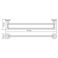 Nau K-7740 Штанга для полотенец двойная — фото 5, Прочие аксессуары и комплектующие