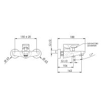 Смеситель для ванны Remer Infinity I02NO Черный матовый — фото 2, Для душа и ванны