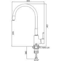 Смеситель для кухни Accoona A9890G Хром Белый — фото 2, Смесители для кухни
