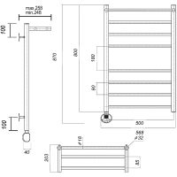 Товар: Электрический полотенцесушитель Domoterm Медея сп П8 500x800 EL с полкой Хром - фото 3 Электрический полотенцесушитель Domoterm Медея сп П8 500x800 EL с полкой Хром — фото 3, Электрические полотенцесушители