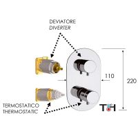 Смеситель для душа Remer Minimal Thermo NT93KBBO с термостатом Белый матовый — фото 2, Смеситель для душа