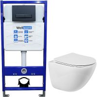 Комплект унитаза BelBagno Amanda BB051CHR+BB051SC с инсталляцией WellWant Standart 50 WWISI111BB с с — фото 1, Комплекты унитаз + инсталляция