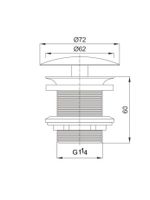 Донный клапан с фиксированной декоративной крышкой CEZARES CZR-А81-01 — фото 2, Донные клапаны