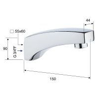 Излив для смесителя Remer 91NP Никель брашированный — фото 2, Изливы