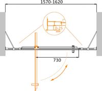 Душевая дверь CEZARES MOLVENO-BA-12-100+60-C-Cr-IV — фото 2, Распашные душевые двери