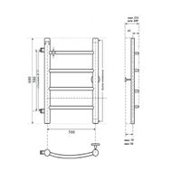 Водяной полотенцесушитель Point Афина PN04556 П4 500x600 с боковым подключением 500 Хром — фото 3, Водяные полотенцесушители