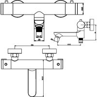 Смеситель для ванны Swedbe Mercury 9045B с термостатом Черный матовый — фото 4, Смеситель для ванны