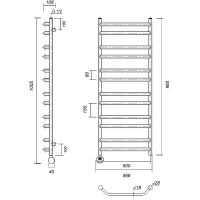 Товар: Электрический полотенцесушитель Domoterm Лаура П12 500x985 АБР EL Античная бронза - фото 2 Электрический полотенцесушитель Domoterm Лаура П12 500x985 АБР EL Античная бронза — фото 2, Электрические полотенцесушители