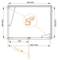 Душевой уголок CEZARES BERGAMO-W-AH-1-100/90-C-Cr-R — фото 2, Душевые уголки