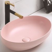 Раковина-чаша CeramaLux 50 78590MP Розовая матовая — фото 1, Раковины накладные