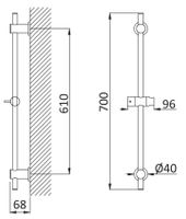 Душевая штанга CEZARES CZR-B-SD-01 — фото 2, Штанги для душа