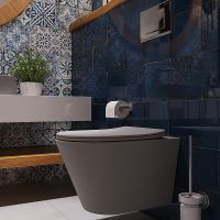 Товар: Унитаз Aqueduto Cone CON0130 подвесной Серый матовый с сиденьем Микролифт - фото 2 Унитаз Aqueduto Cone CON0130 подвесной Серый матовый с сиденьем Микролифт — фото 2, Унитазы