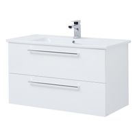 Тумба GIO, 100 см, подвесная, 2 ящика, белый глянец — фото 1, Тумбы под раковину