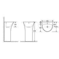 Товар: Раковина CeramaLux 48 G-307 Белая - фото 2 Раковина CeramaLux 48 G-307 Белая — фото 2, Раковины напольные