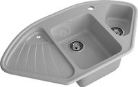 GRANFEST Мойка CORNER 1040E угловая 1,5-чаши+крыло 1039*560мм серый арт.GF- — фото 1, Кухонные мойки