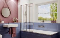 Шторка на ванну Ambassador Bath Screens 90х140 16041110L профиль Хром стекло CrystalPure — фото 2, Складные шторки для ванной
