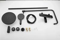 Товар: Душевая система Rose R39H R3996H с термостатом Черная матовая - фото 10 Душевая система Rose R39H R3996H с термостатом Черная матовая — фото 10, Душевые системы