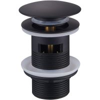 Донный клапан Raglo R600.03.06 click-clack Черный матовый — фото 1, Раковины и столешницы. Выпуски для умывальников