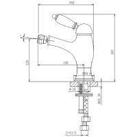 Смеситель для биде Caprigo Adria-Uno Metal Edition 02M-533-crm Хром — фото 2, Смесители для биде