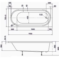 Акриловая ванна Poseidon Darina 170х70 У29732 без гидромассажа — фото 3, Акриловые ванны