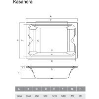 Акриловая ванна Vayer Kasandra 195x135 Гл000025030 без гидромассажа — фото 4, Акриловые ванны