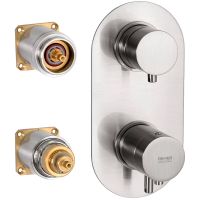 Смеситель для душа Remer Minimal Thermo NT92KBXV с термостатом Сталь — фото 4, Смеситель для душа