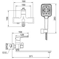 Смеситель для ванны Raglo R01.22 универсальный Хром — фото 2, Смеситель для ванны