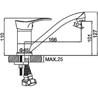 Смеситель для кухни Ledeme H14 4514-2L Хром — фото 2, Смесители для кухни