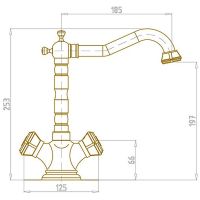 Смеситель для раковины Bronze de Luxe Royal 10105 Бронза — фото 5, Смесители для раковины
