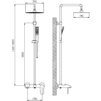 Товар: Душевая система ESKO ST200Black Черная матовая - фото 4 Душевая система ESKO ST200Black Черная матовая — фото 4, Душевые системы