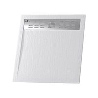 Душевой поддон  80*80*2,5 RGW STM-088W Белый/Квадрат  Каменный (решётка хром) — фото 1, Душевые поддоны из искусственного камня